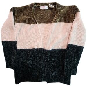 Poof Girl Cardigan Sweater Kids Size 4 Multicolor Chenille Soft Cozy